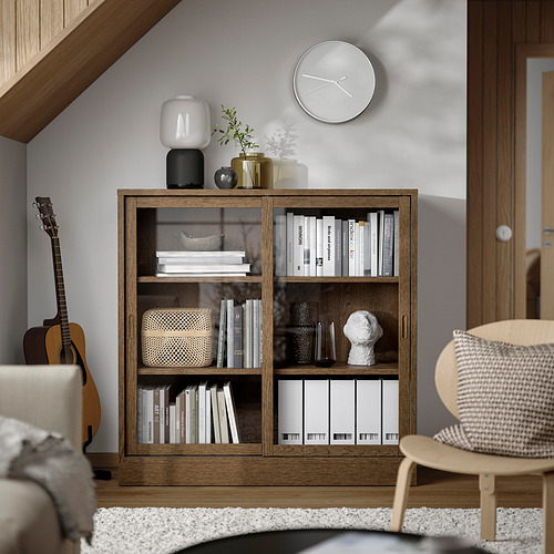 TONSTAD, cabinet with sliding glass doors 3 of 5 open dialog
