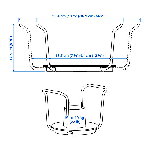 UPPDATERA, soporte para platos 7 3/8-12 1/4 " 5 de 6 open dialog