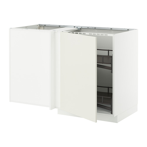 Mueble de cocina esquinero METOD blanco, diseño moderno, estantes extraíbles.