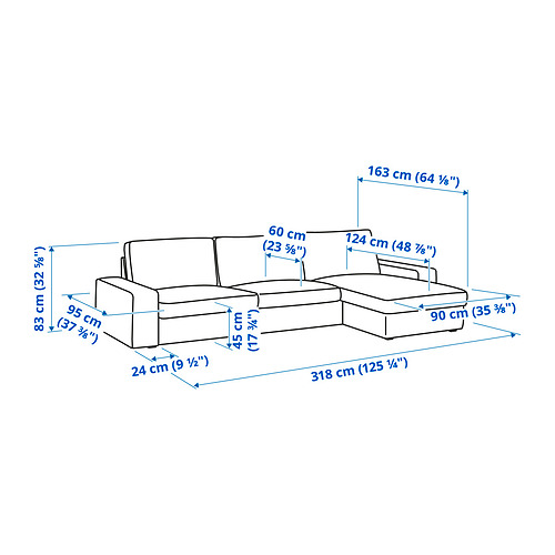 KIVIK, sofá 4 plazas chaiselongue. 6 de 6 open dialog