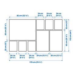 Ilustración de medidas - PJÄTTERYD cuadro, juego de 9
