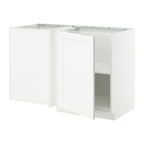 Juego de muebles de cocina METOD blancos, rectangular, diseño limpio con estante abierto.