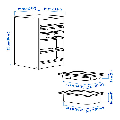 TROFAST, comb almacenaje+caja/bandejas 7 de 7 open dialog