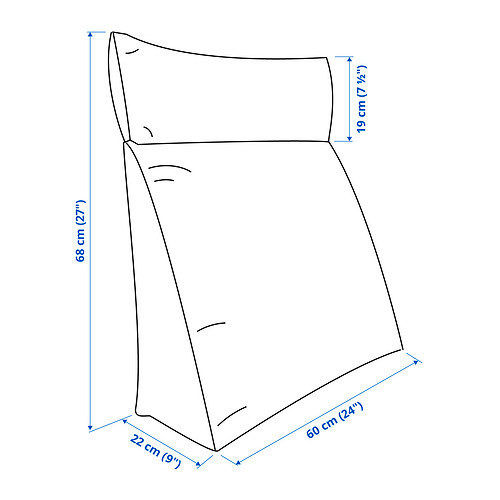 Measurement Illustration - KOMPISHÄNG back cushion