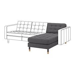 MORABO, chaise, add-on unit, Gunnared dark gray