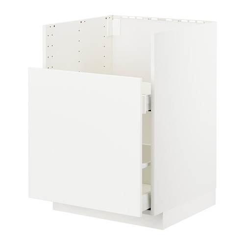 Mueble de cocina METOD blanco, diseño moderno y minimalista con cajón liso.