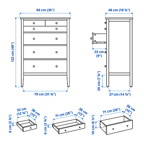 GULLABERG, 6-drawer chest 6 of 6 open dialog