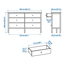 Ilustración de medidas - GULLABERG gavetero