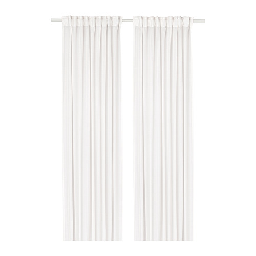 Cortinas transparentes STENFRÖ blancas, suaves, transparentes, con cinta de cabecera, poliéster ecológico.