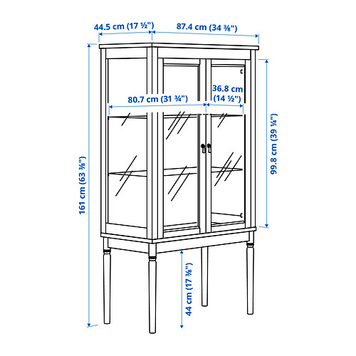 Measurement Illustration - FÄRJKARL glass-door cabinet