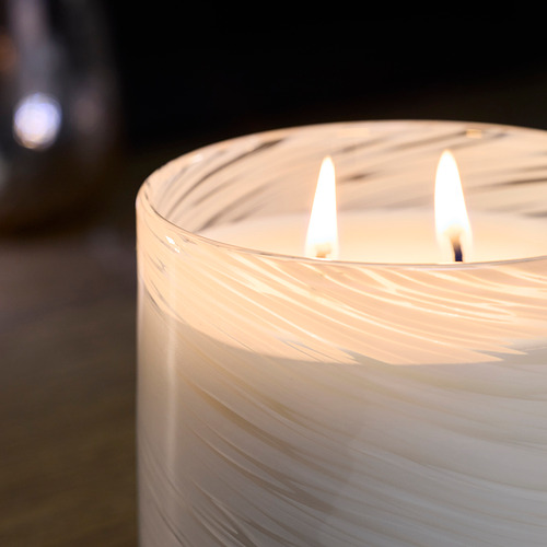 KRONSÅNGARE, scented candle in glass, 2 wicks. 3 of 3 open dialog