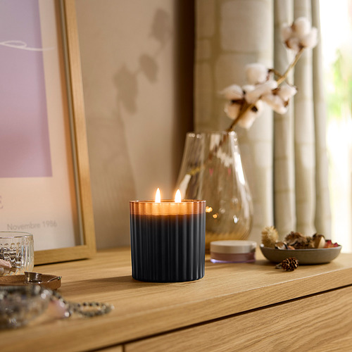 TOFSTÄRNA, scented candle in glass, 2 wicks. 2 of 5 open dialog