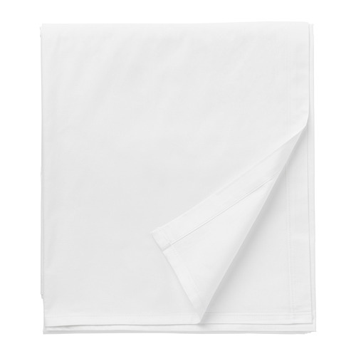 Sábana blanca de algodón DVALA, rectangular, textura lisa, diseño liso.