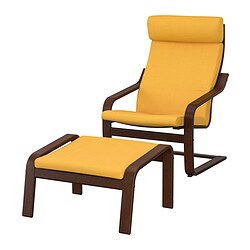 POÄNG, sillón y reposapiés, Skiftebo amarillo