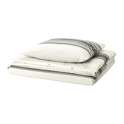 Juego de cama JÄTTEFRÄKEN a rayas blancas y negras