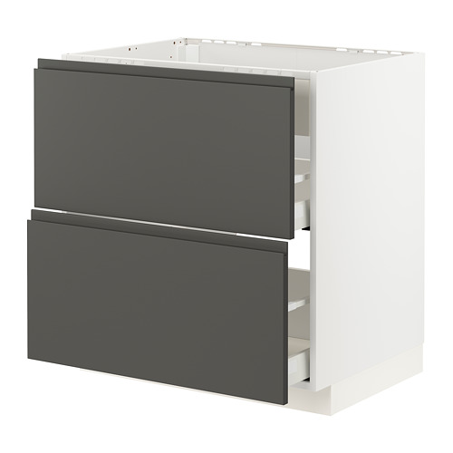 Mueble de cocina METOD, gris, cuadrado, moderno, dos cajones.