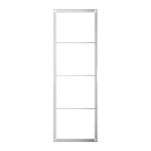 Estructura de metal plateado SKYTTA con 4 compartimentos, diseño moderno para almacenamiento o división de habitaciones.