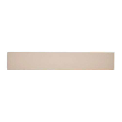 Panel SKYTTA beige, rectangular, recubierto de papel de aluminio, utilizado como cubierta reductora de altura del techo.