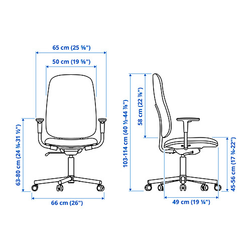 SMÖRKULL, silla de trabajo con reposabrazos 3 de 12 open dialog