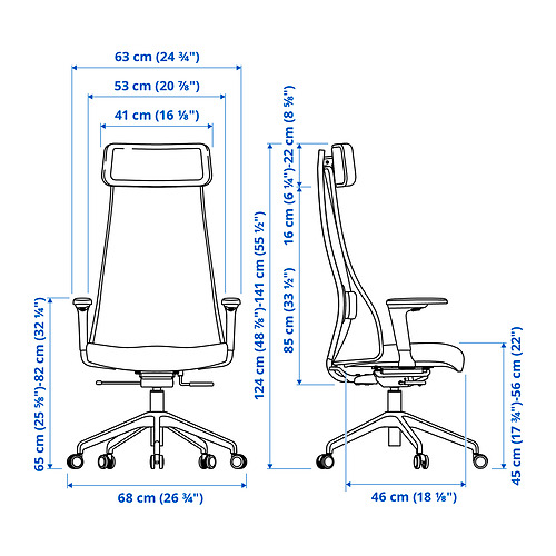 JÄRVFJÄLLET, office chair with armrests 2 of 16 open dialog