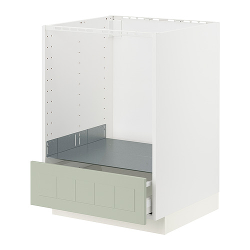 Mueble de cocina METOD en color blanco con cajón verde, diseño moderno.