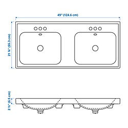 Measurement Illustration - ORRSJÖN double sink