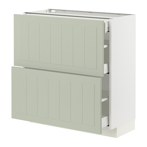 Mueble de cocina METOD, verde, rectangular con cajones.