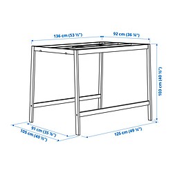 Measurement Illustration - MITTZON underframe for conference table