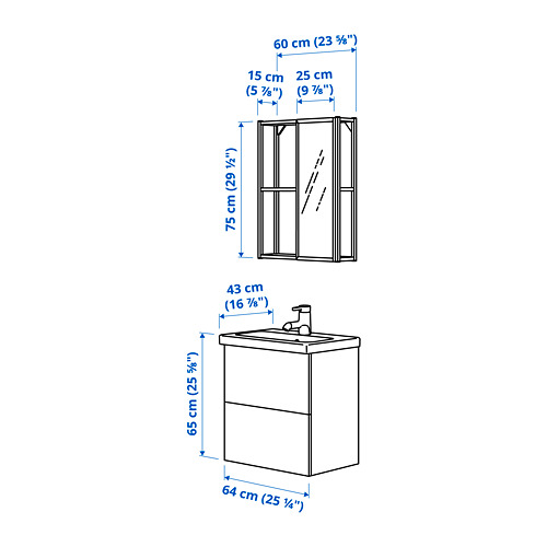 ENHET, Bathroom furniture set with SALJEN tap. 5 of 5 open dialog
