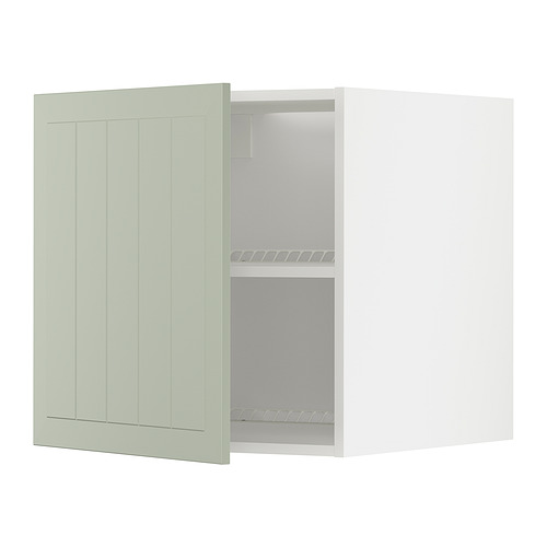 Mueble de cocina METOD verde con estantes ajustables.