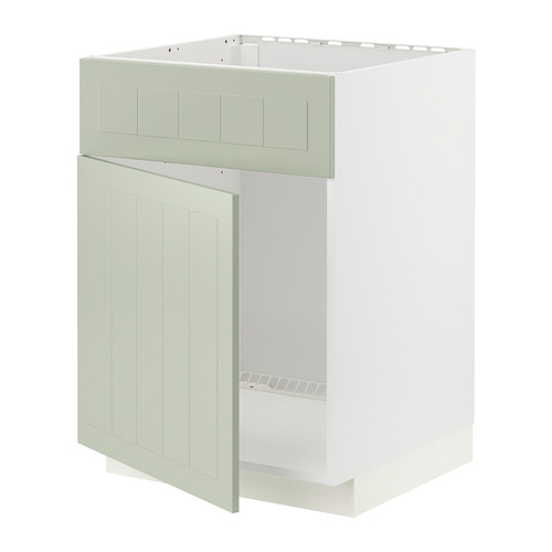 Mueble de cocina METOD en color verde con interior blanco. Puerta moderna, rectangular, tipo shaker.
