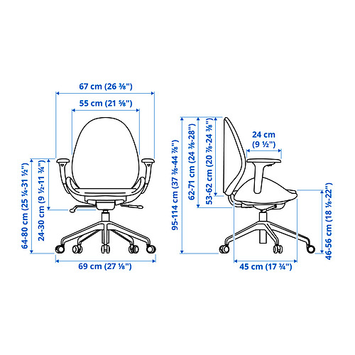 HATTEFJÄLL, silla de trabajo con reposabrazos 2 de 10 open dialog
