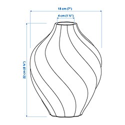 Ilustración de medidas - KORNSPARV florero