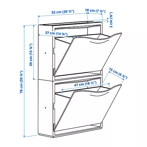 IKEA Santo Domingo - TRONES shoe/storage cabinet, white, 20 1/2