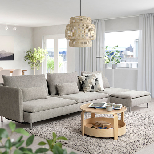 SÖDERHAMN, 4 seat sofa bed with chaise longue and open end. 4 of 6 open dialog