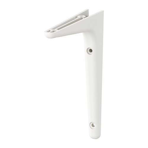 Soporte de estantería de pared blanco, diseño sencillo, fabricado en plástico reciclado, en forma de L, soporte resistente.
