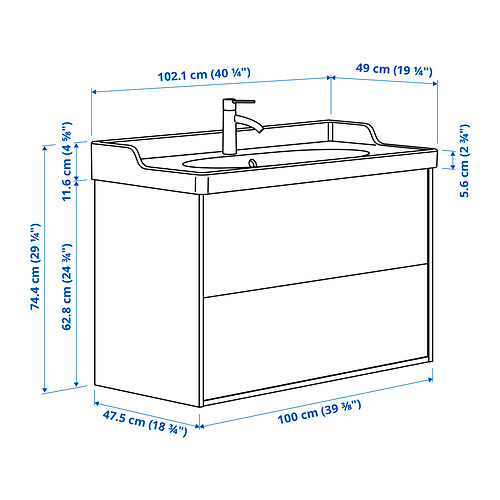 TÄNNFORSEN / RUTSJÖN, wash-stnd w drawers/wash-basin. 7 of 7 open dialog