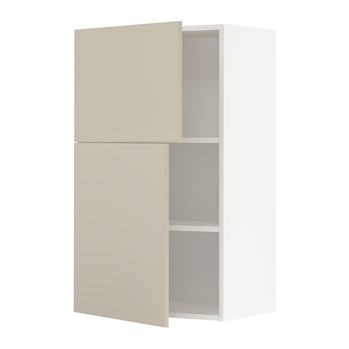 Mueble de cocina METOD en color beige con 2 puertas, acabado liso, estante ajustable.