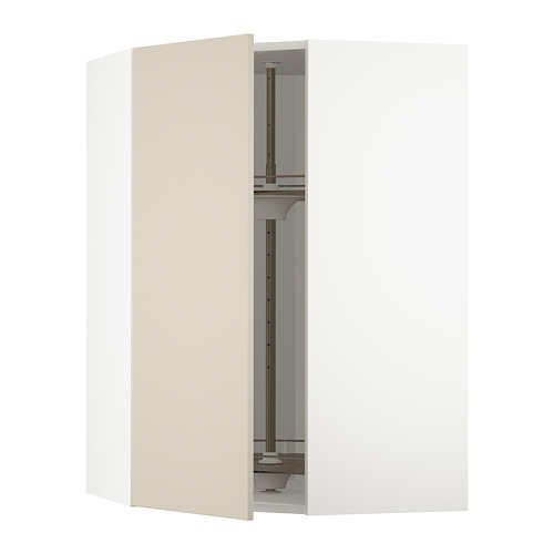 Mueble de cocina METOD en color beige con estante de cristal, diseño moderno.