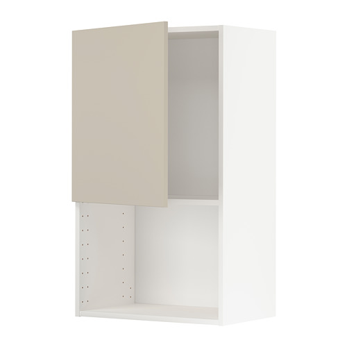Mueble de cocina METOD de Ikea en beige, rectangular, armario de pared de 2 puertas con estantes ajustables.