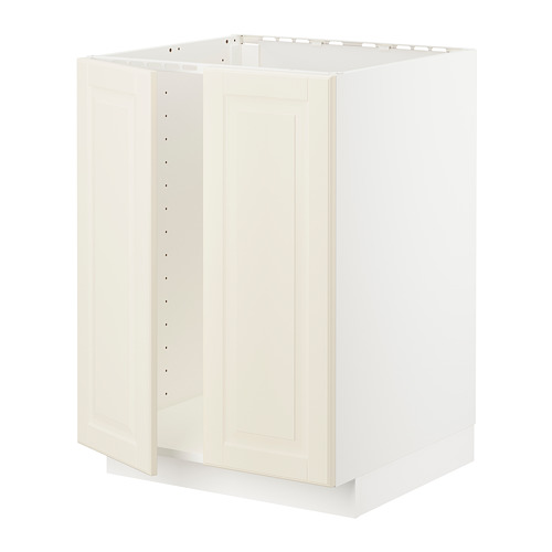 Mueble de cocina METOD de Ikea, blanco roto, rectangular, diseño moderno con bordes biselados.
