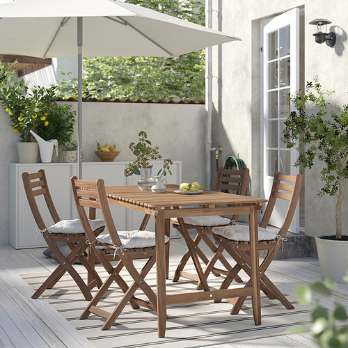ASKHOLMEN, mesa+4 sillas plegables, exterior 2 de 5 open dialog