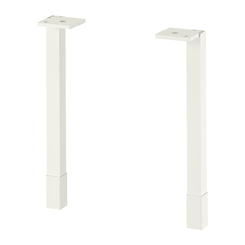 Dos patas ENHET de metal blanco, rectangulares, ajustables.