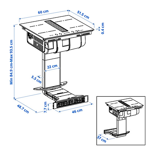 TÄCKNAN, ind hob/int extractor w recirc kit. 11 of 14 open dialog