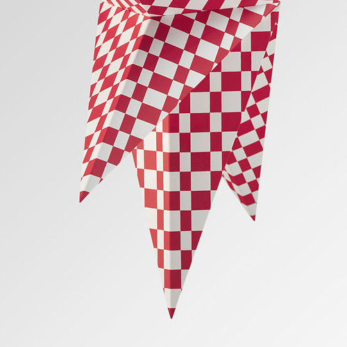 Pantalla de cuadros rojos y blancos, diseño elegante y de alta calidad.