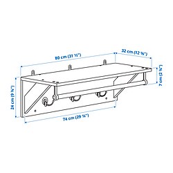 Ilustración de medidas - KALLSÖ perchero