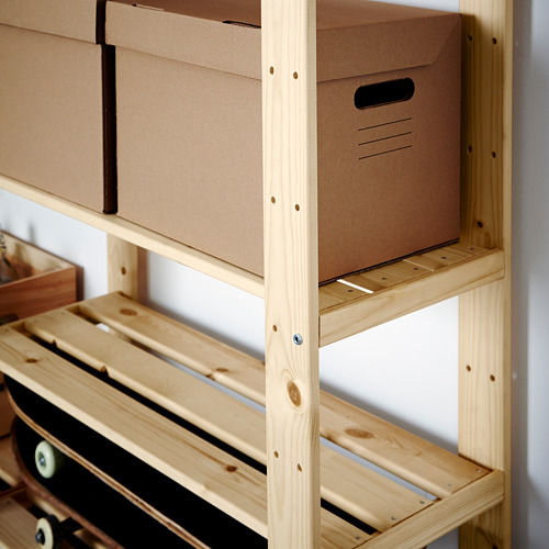 Estantes de almacenamiento de madera con cajas de cartón apilables; Ideal para la organización y fácil de personalizar.