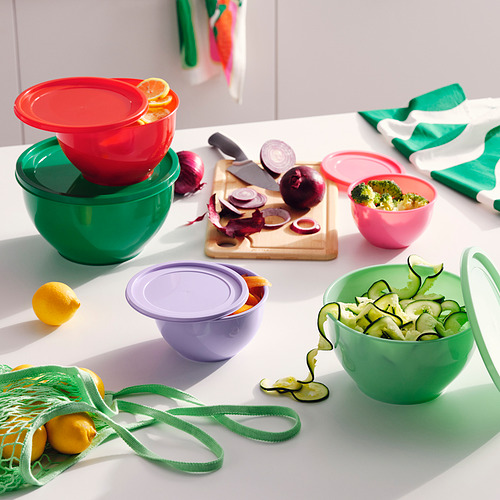 TABBERAS bowl with lid, set of 5