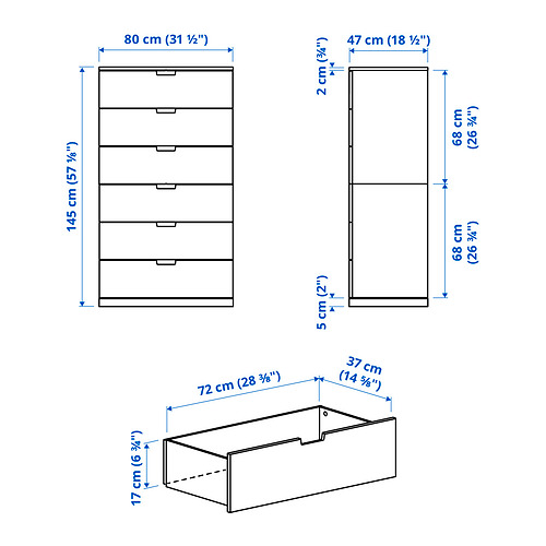 NORDLI, Chest of 6 drawers. 5 of 5 open dialog