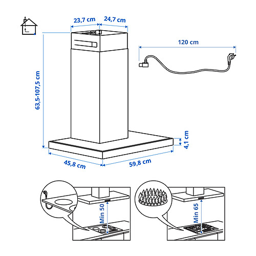 Ilustración con medidas del producto: MATÄLSKARE.